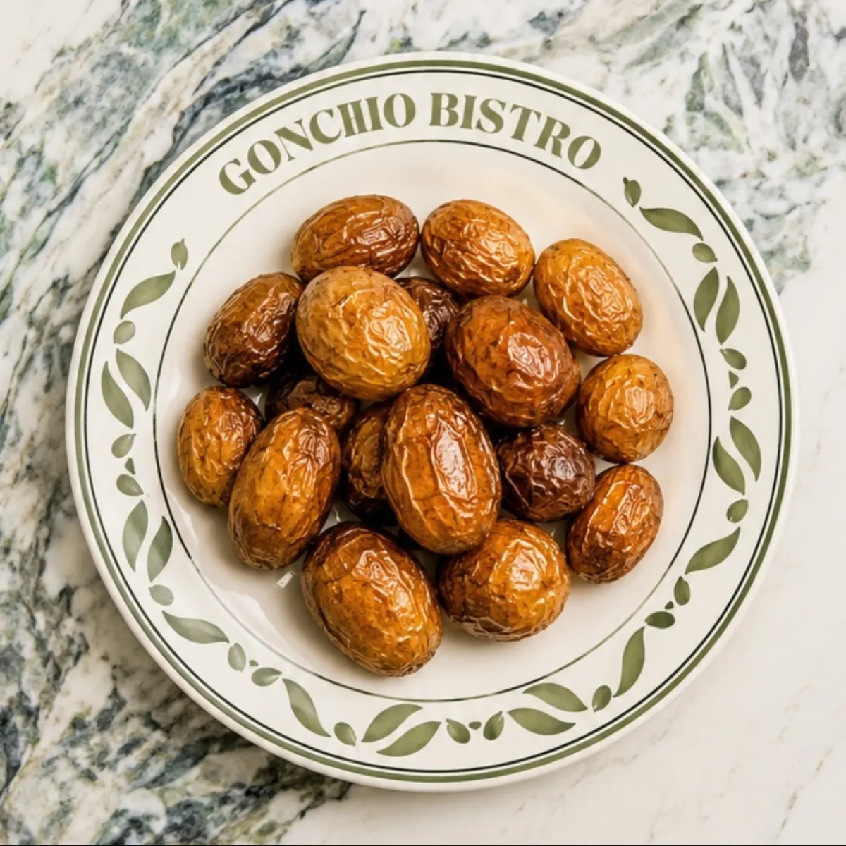Golden baby potatoes with shaved parmesan