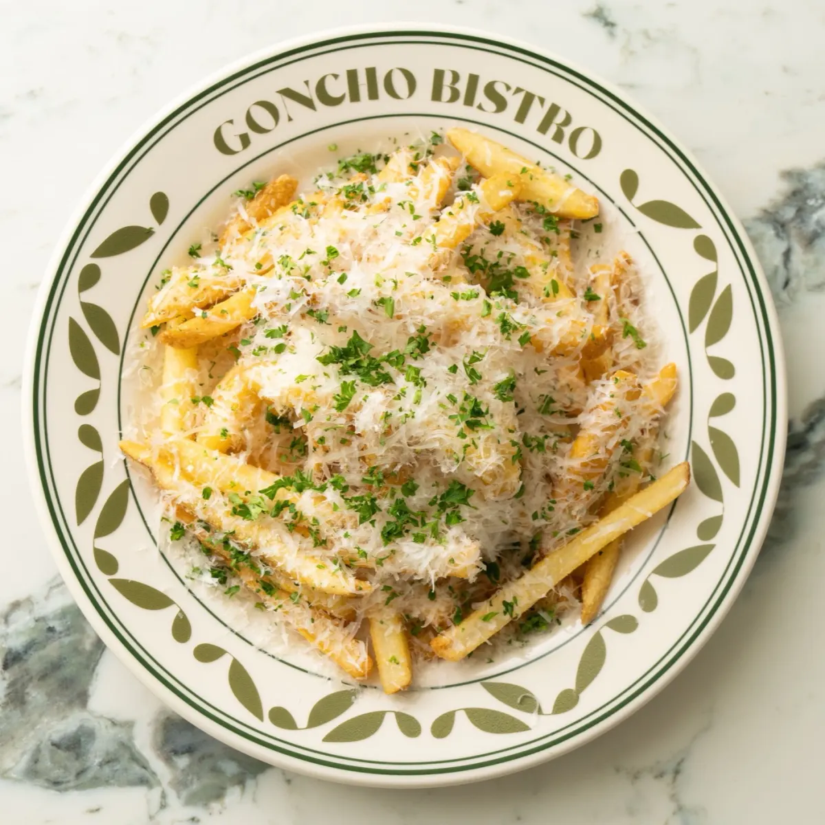 Truffle fries with shaved parmesan