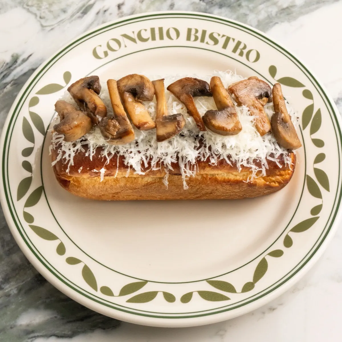 Wild mushroom brioche with parmesan and tarragon